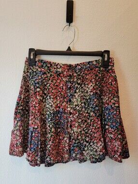 Urban Outfitters Floral A-Line Mini Skirt - Black Multi